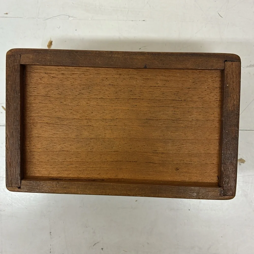 Wooden Decorative Box with Geometric Inlay